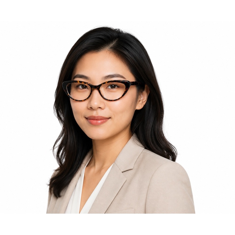 Christian Siriano CV Rose Tortoise Cat Eye‎ Eyeglasses Frames 56-16-140 103-118